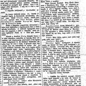 „Az izbéki zavargás. Végtárgyalás.” (Forrás: Pesti Hírlap, 1884. 04. 01., 12. o.)
